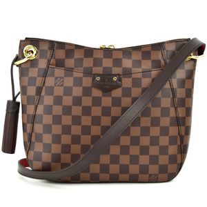 Louis Vuitton Damier South Bank Brown Leather Diagonal Shoulder Bag